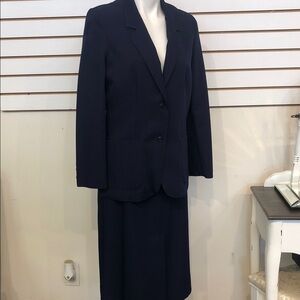 Vintage Panther Classic Navy Blue Blazer, Skirt and Pant Set